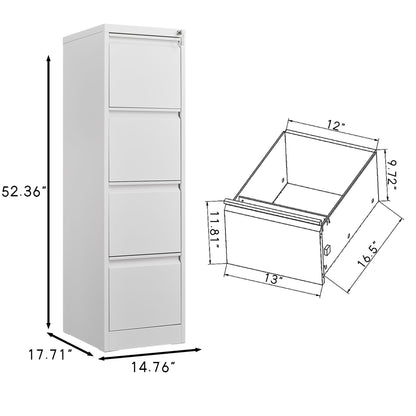 Durable Metal 3 Drawer File Cabinet With Lock For Office Storage Home Essentials