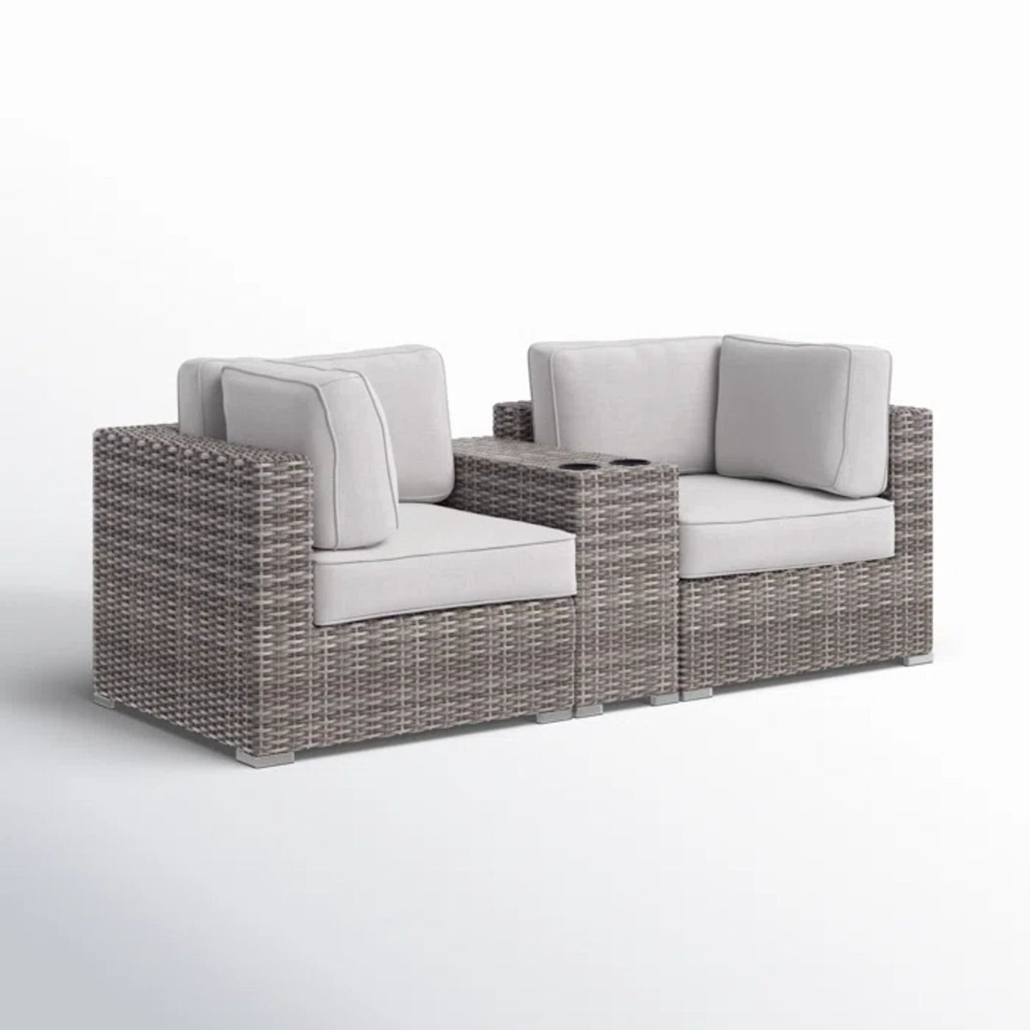 Handcrafted Outdoor Loveseat With Wicker Seating LSI Patio Furniture