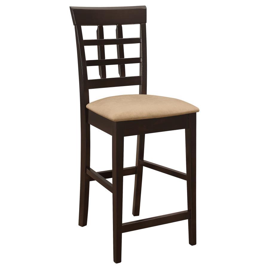 Gabriel - Lattice Back Counter Chair (Set of 2) - Cappuccino CoasterEveryday