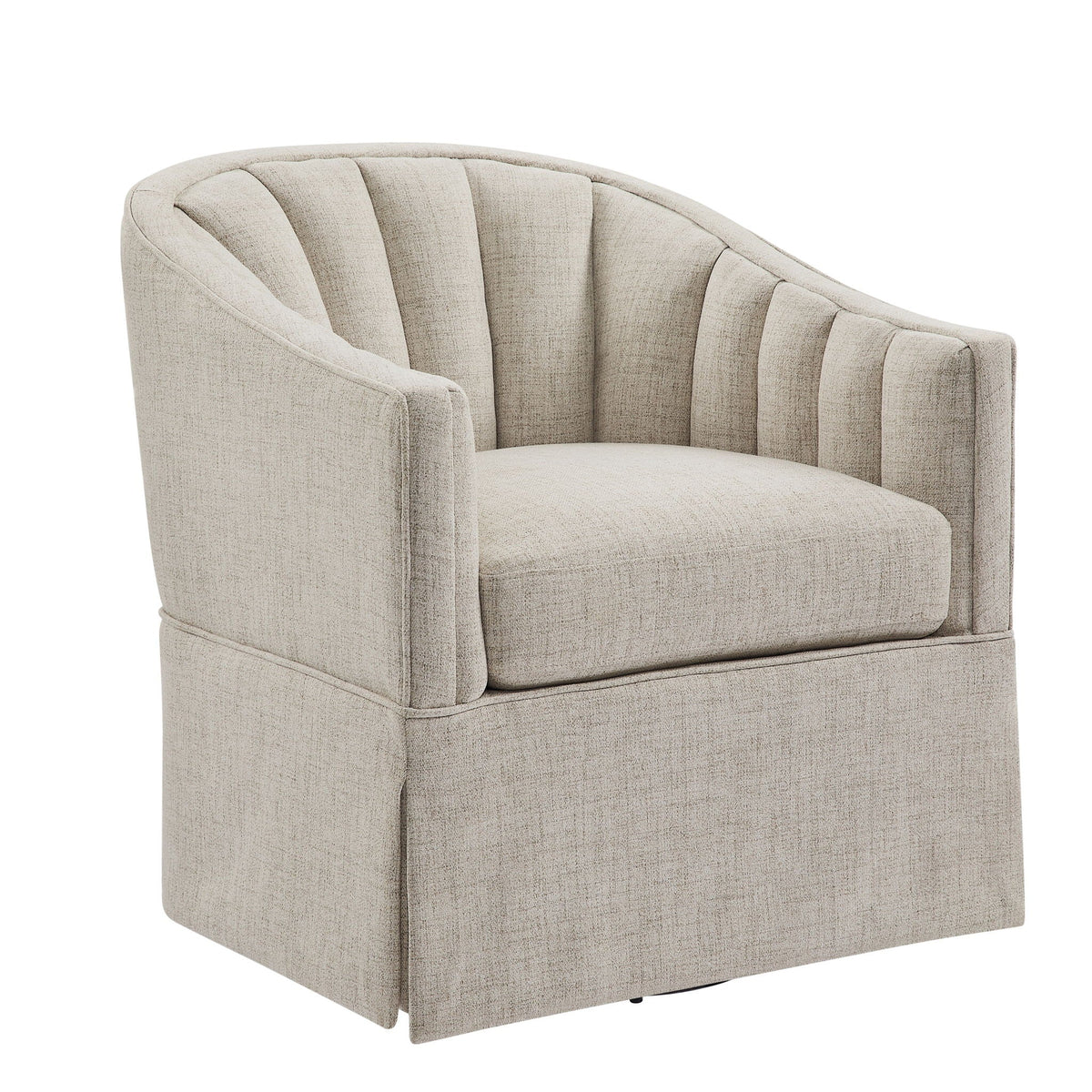 Solitude - Skirted Swivel Accent Chair With Hemp Like Ridgecrest Home