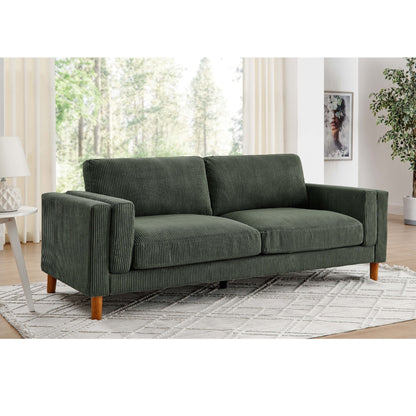 Upholstered Square Arm Sofa - Dark Green Home Essentials