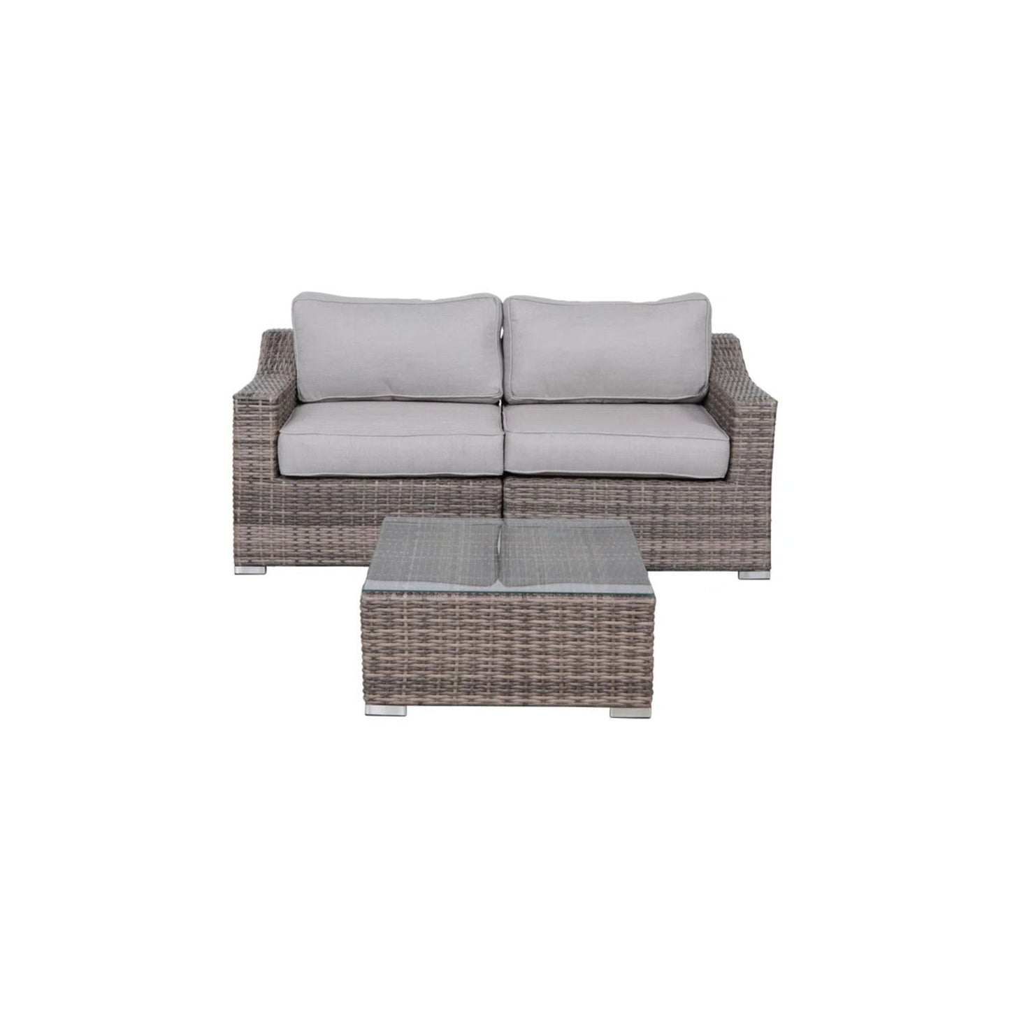 Outdoor Wicker Conversation Set With Cushions, All Weather LSI Patio Furniture