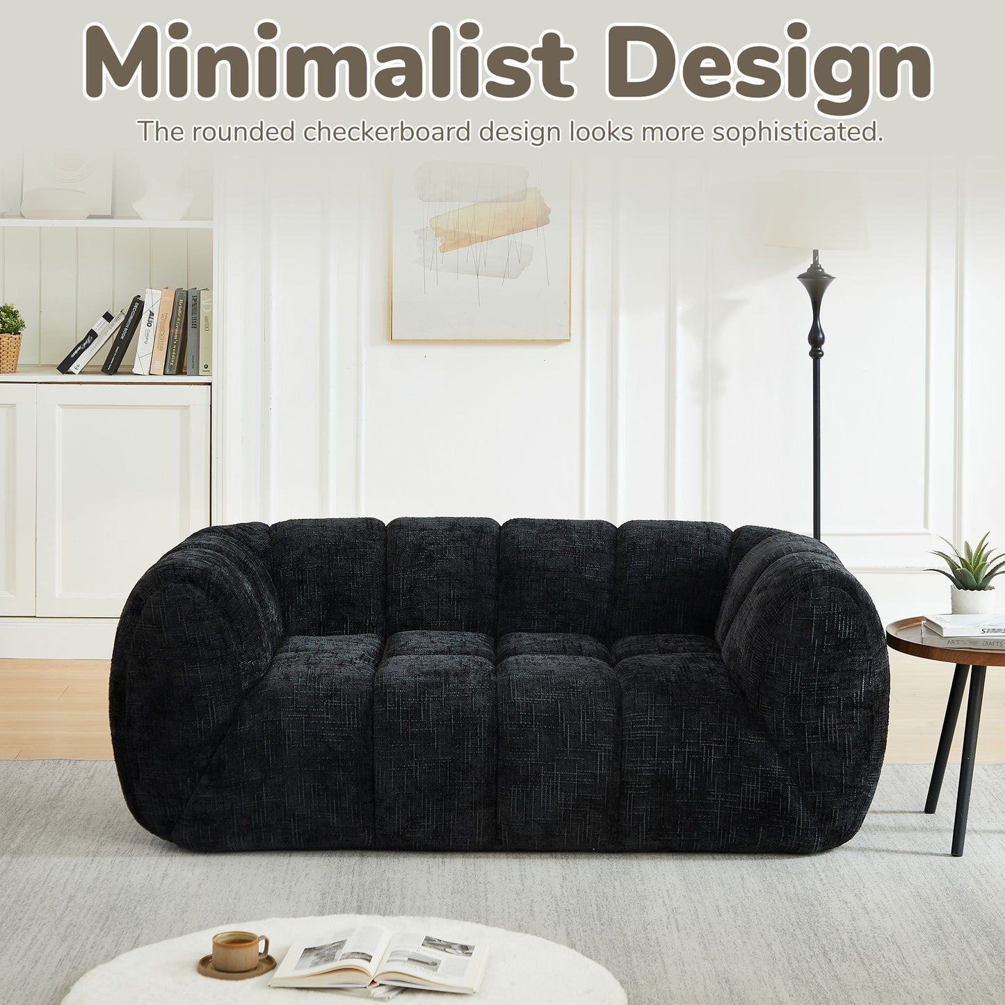 Quilted Cloud Sofa With Rounded Armrests And Piano Key Backrest Design Home Essentials