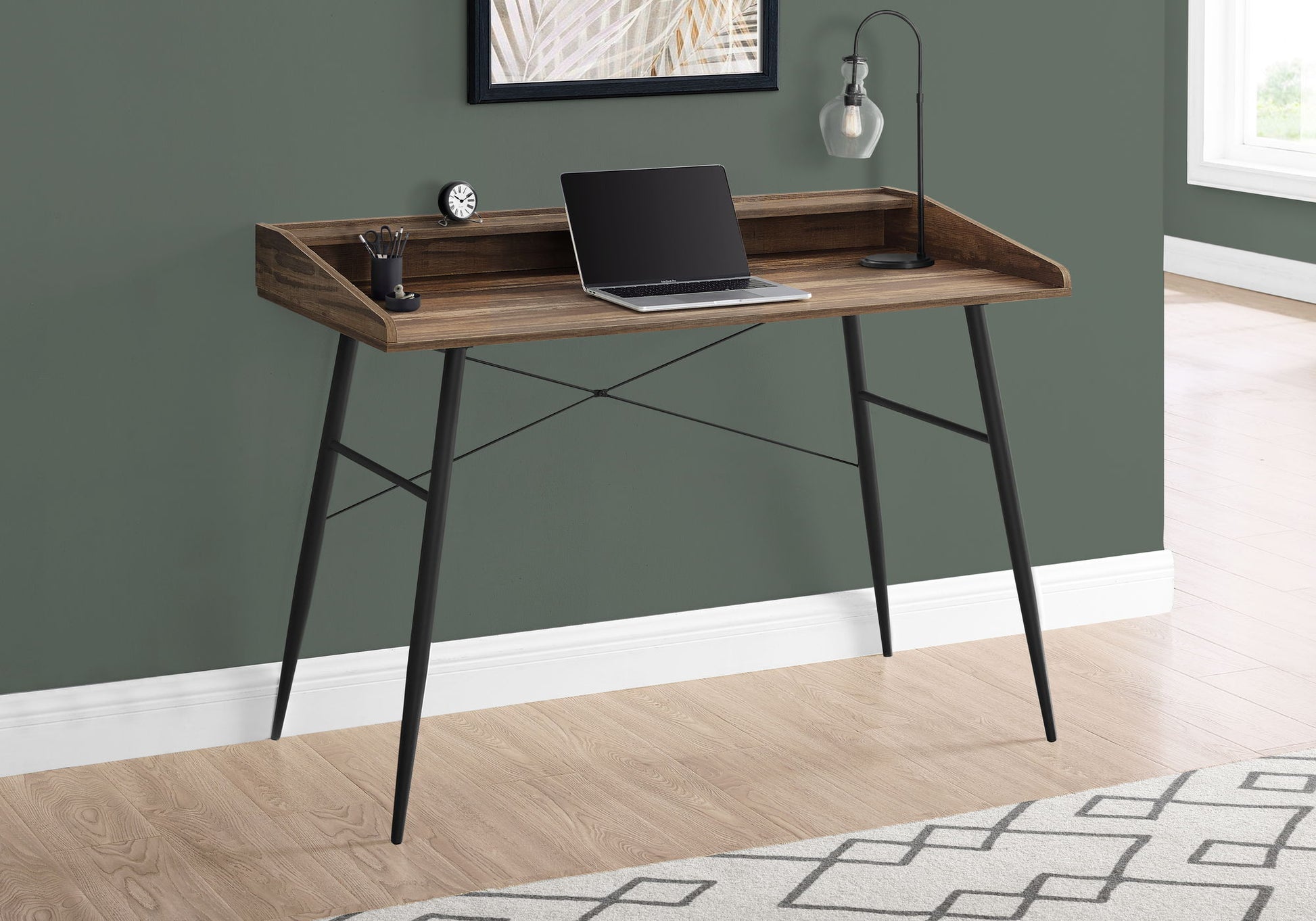 Computer Desk For Home Office, Sturdy Construction, Storage Shelves 8th Street