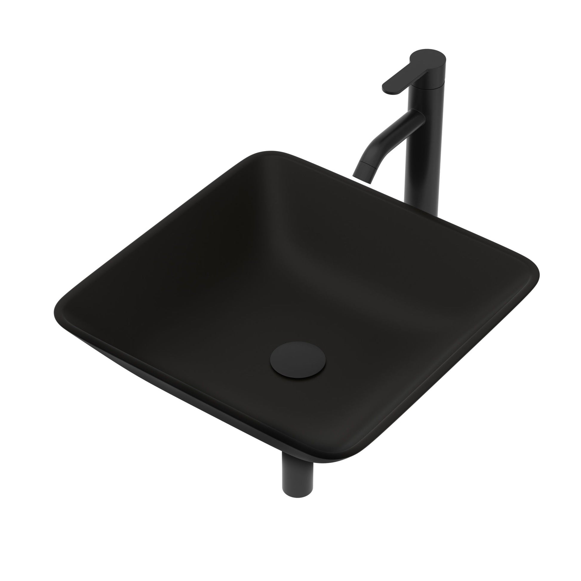 Artistic Vessel Sink With Faucet And Pop Up Drain - Matte Black Daily Nest