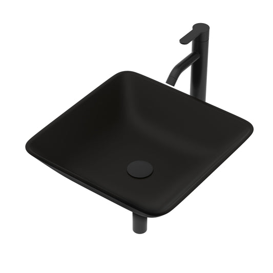 Artistic Vessel Sink With Faucet And Pop Up Drain - Matte Black Daily Nest