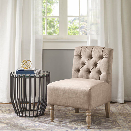 Lola - Tufted Armless Chair - Beige