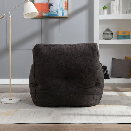 Soft Teddy Fabric Tufted Foam Bean Bag Chair With Teddy Fabric Home Essentials