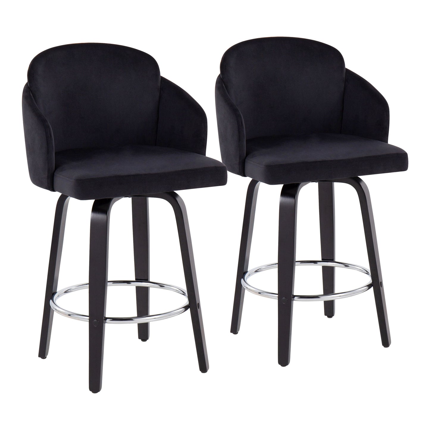 Dahlia - Contemporary Counter Stool Round Footrest (Set of 2) Lumi Source