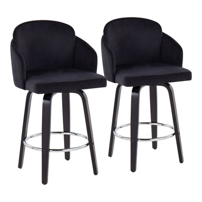 Dahlia - Contemporary Counter Stool Round Footrest (Set of 2) Lumi Source