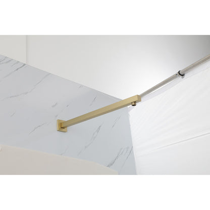 Wall Mounted Shower Arm With Flange, 16" Stainless Steel For Rain Shower Heads - Gold Daily Nest