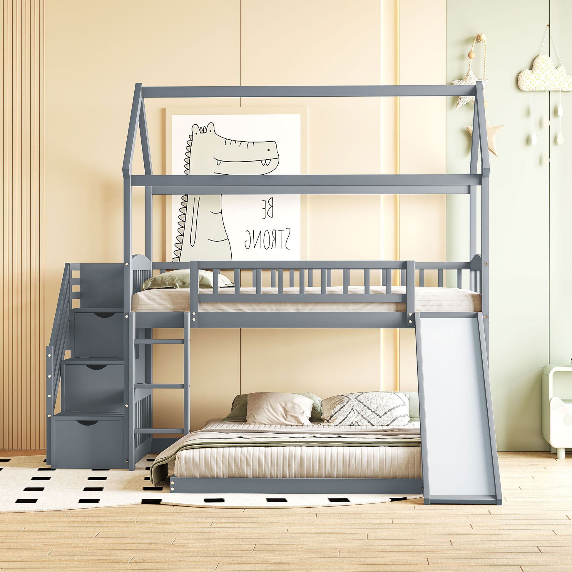 House Bunk Bed With Slide DreamHaus