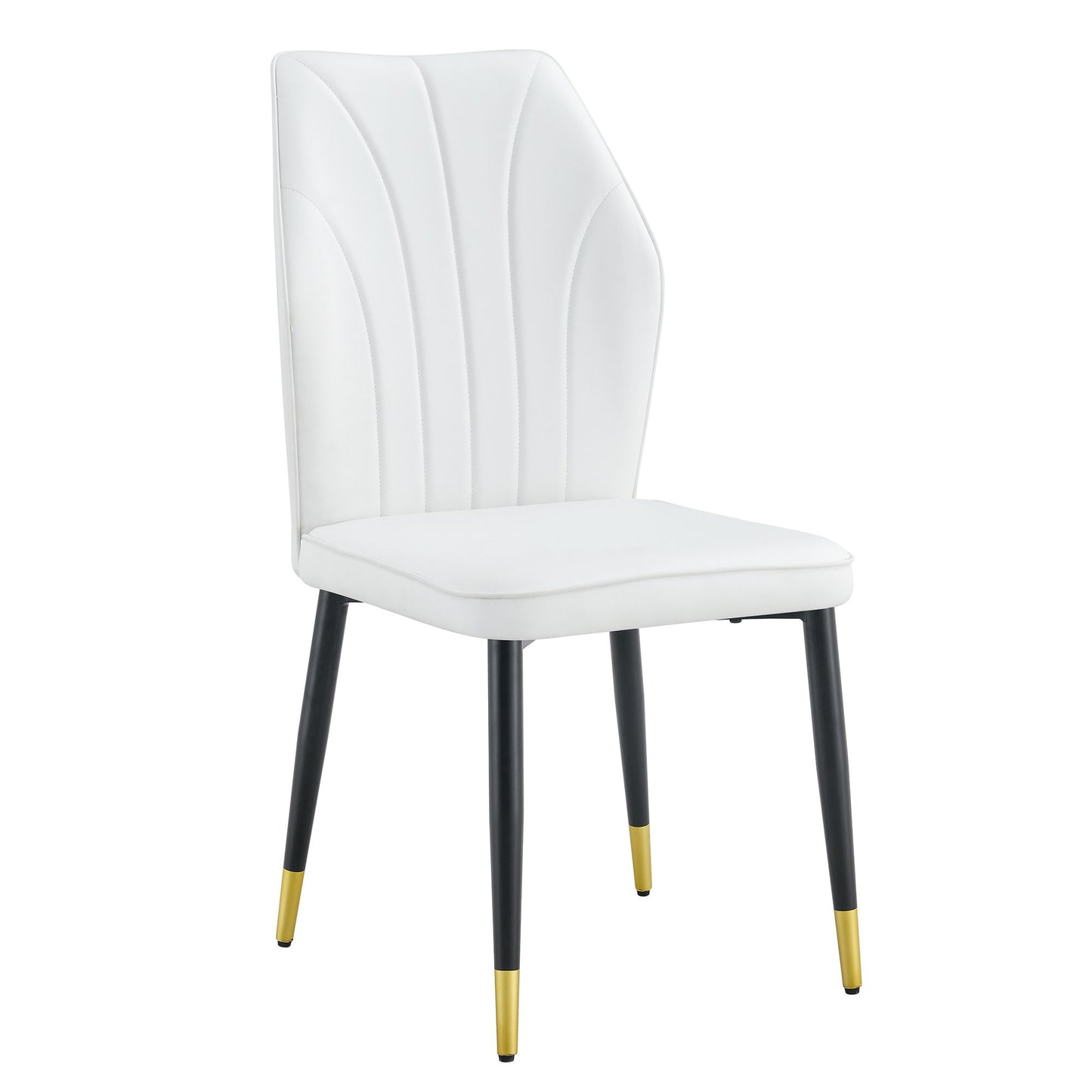 4 Modern Dining Chairs With Stylish Patterned Backrest And Metal Legs Home Essentials