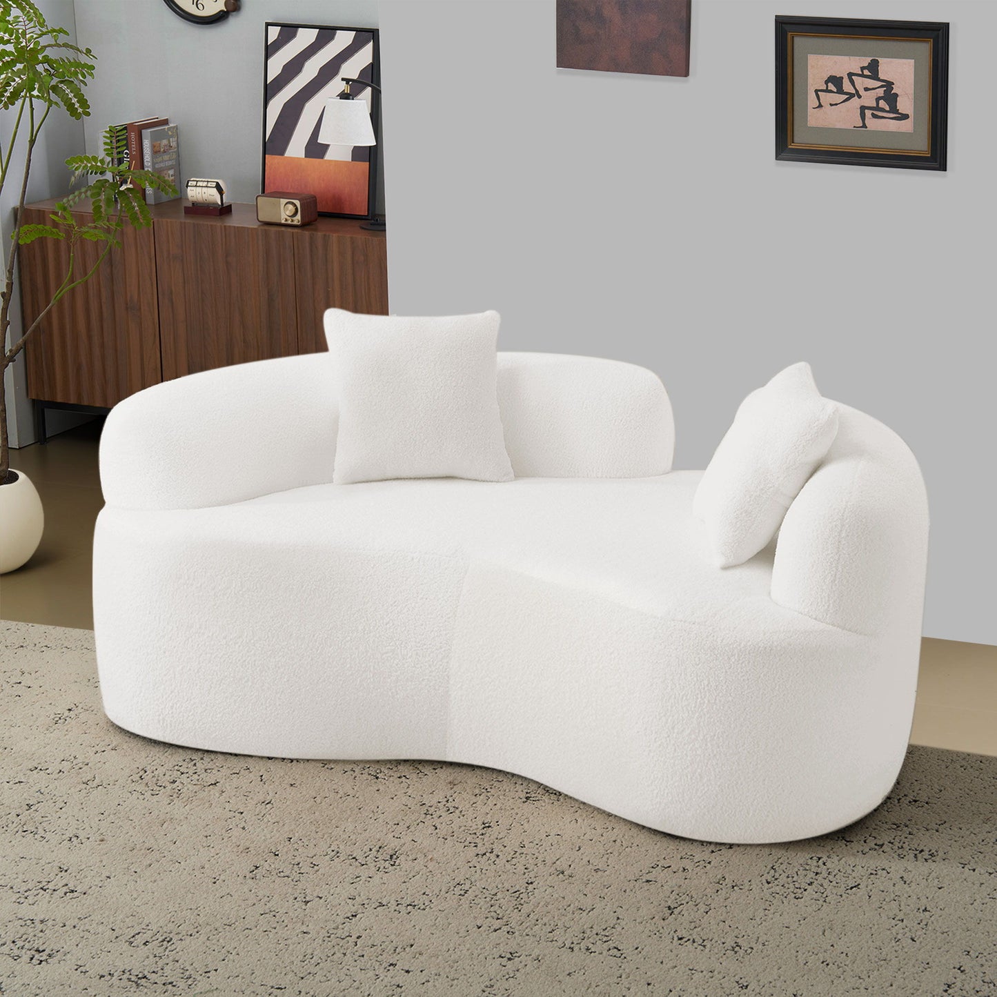 Modern Curved Loveseat Home Essentials