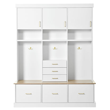 Entryway Hall Tree With Bench And Storage, 5 In 1 Coat Rack Hearth and Haven