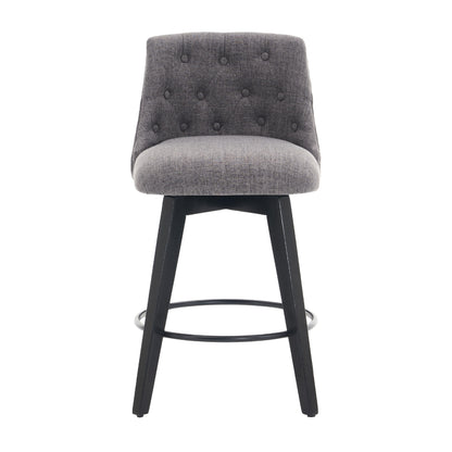 Swivel Bar Stools & Button Tufted Back (Set of 2) Home Essentials