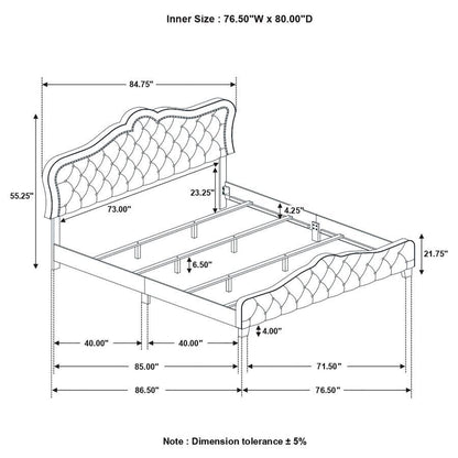 Bella - Upholstered Panel Bed CoasterEssence