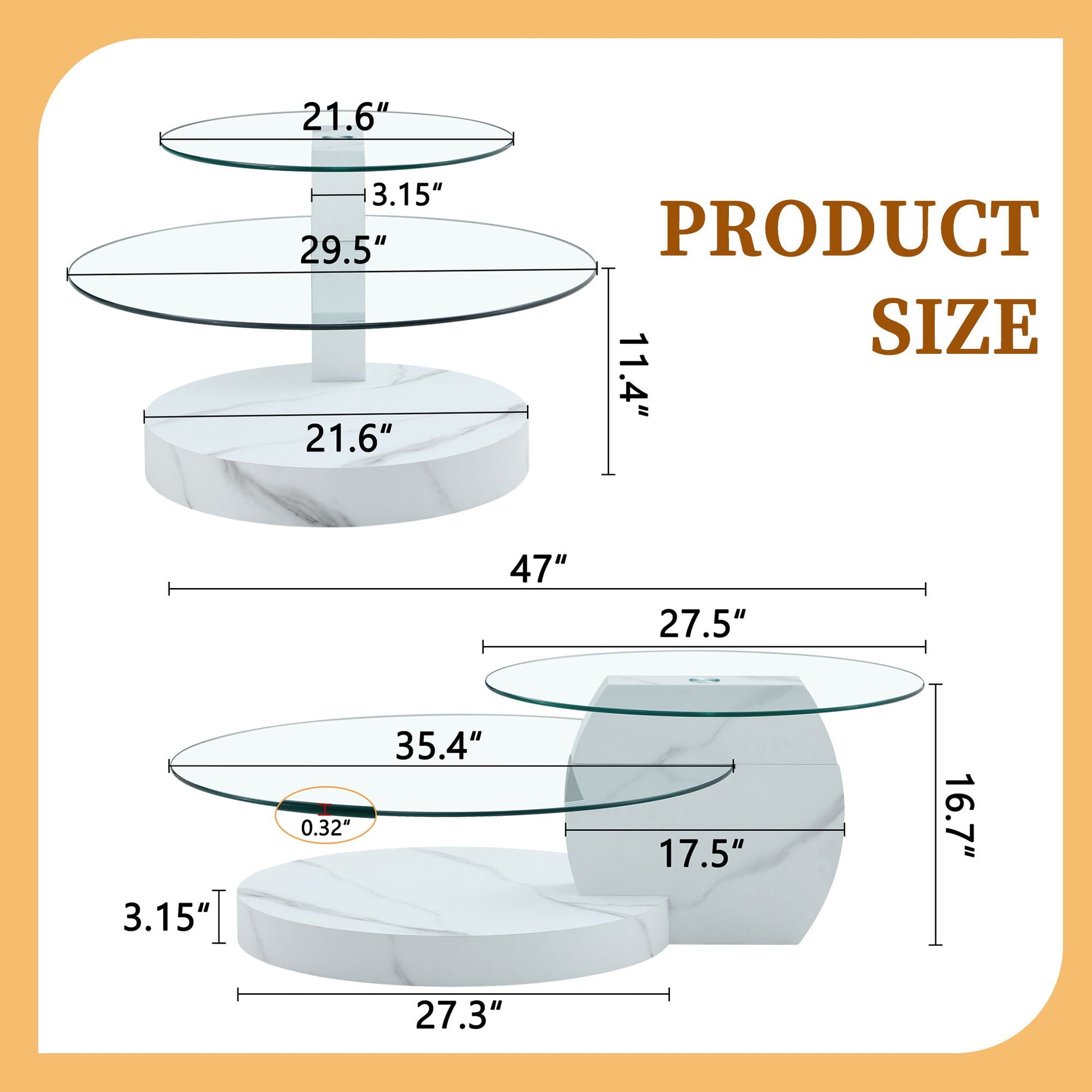 Contemporary Artistic Double Layer Coffee Table Home Essentials