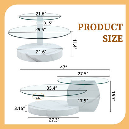Contemporary Artistic Double Layer Coffee Table Home Essentials