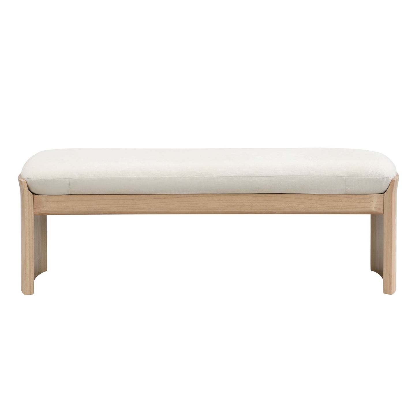 Footstool With Soft Cushion For Living Room - Beige / Natural Noble House