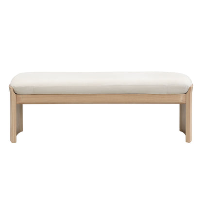 Footstool With Soft Cushion For Living Room - Beige / Natural Noble House