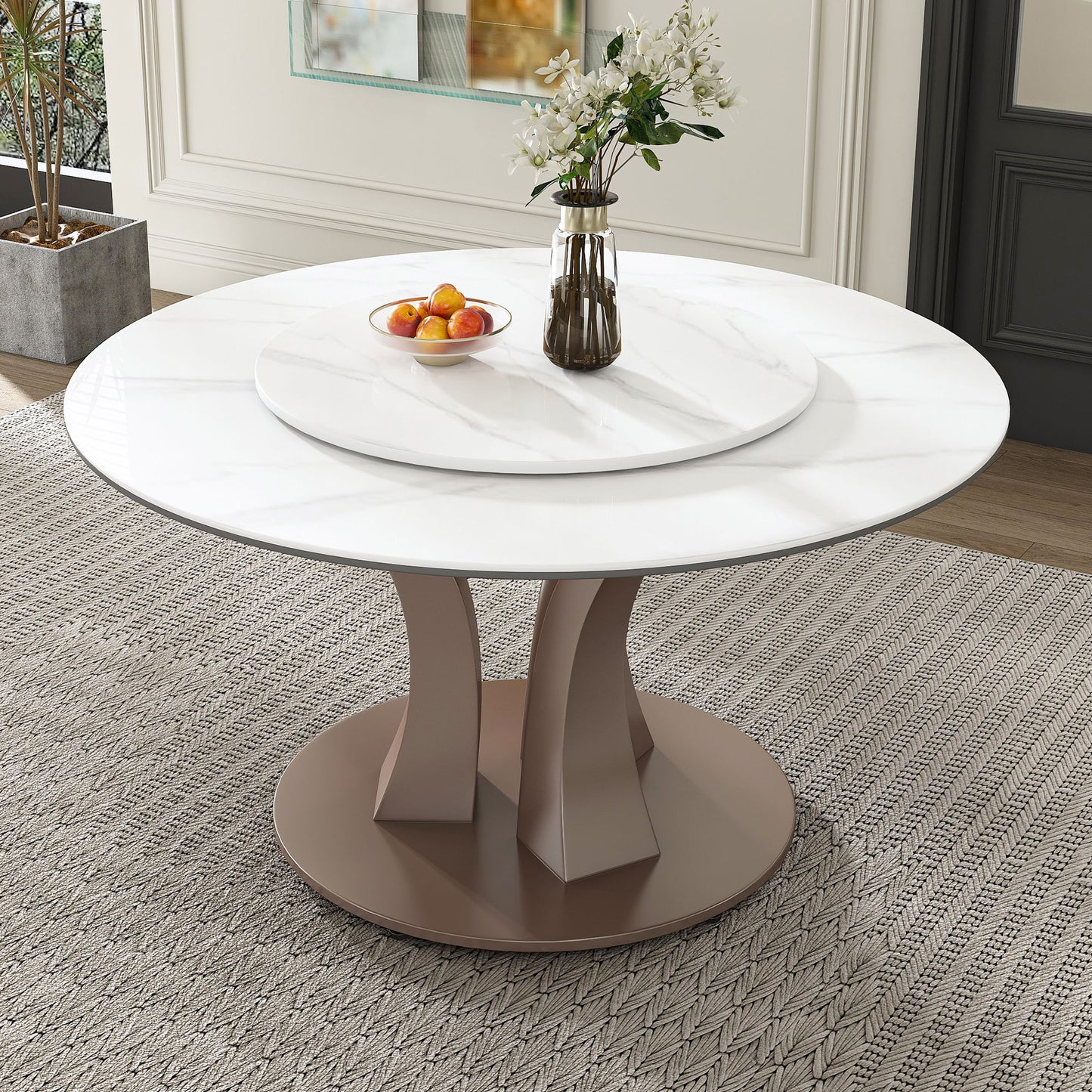 Table With Rotating Tray Scratch & Heat For Kitchen & Restaurant(Table Only - White Home Essentials