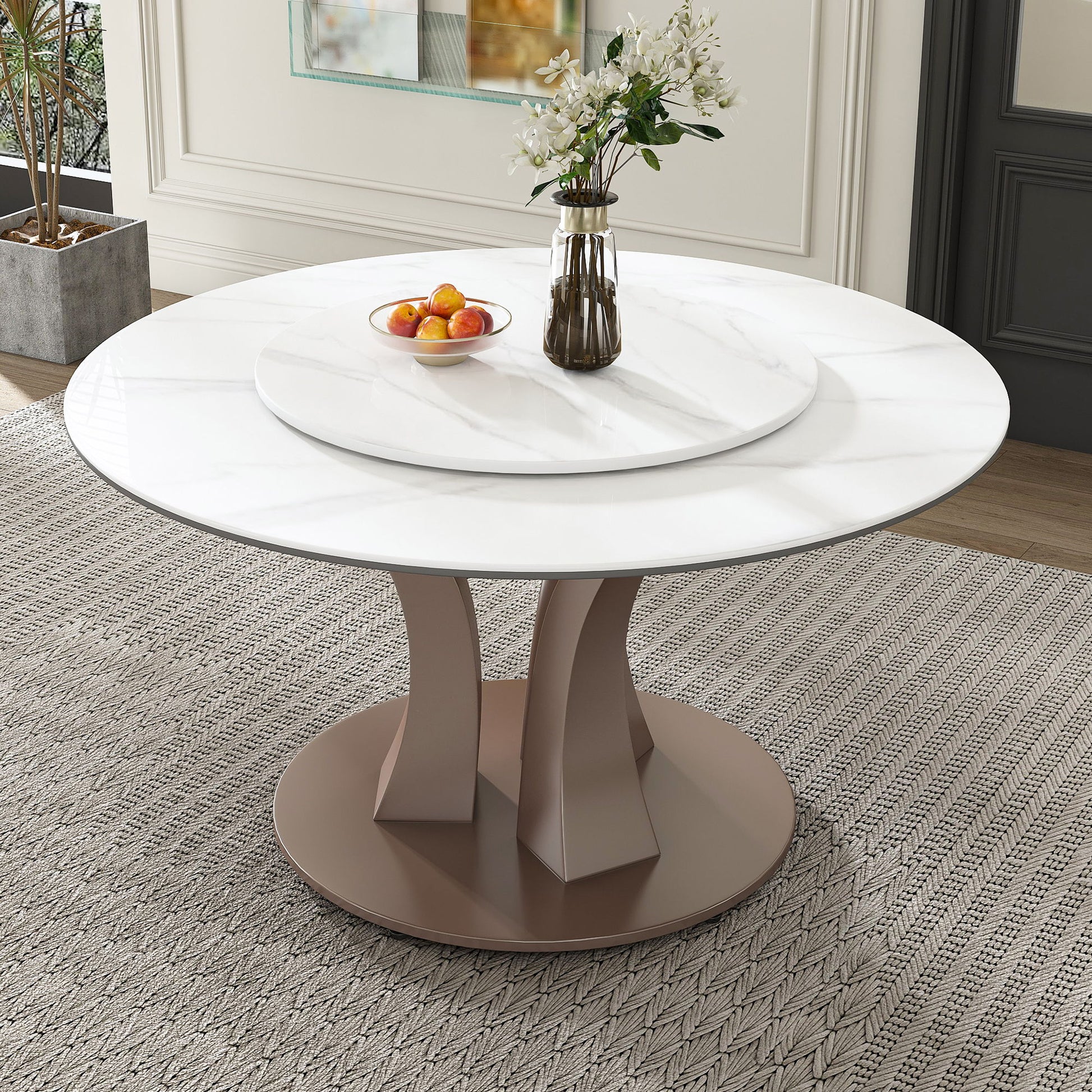 Table With Rotating Tray Scratch & Heat For Kitchen & Restaurant(Table Only - White Home Essentials
