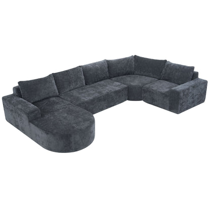 U-Shaped Oversized Modular Cloud Sectional Sofa With Deep Seat For Living Room Hearth and Haven