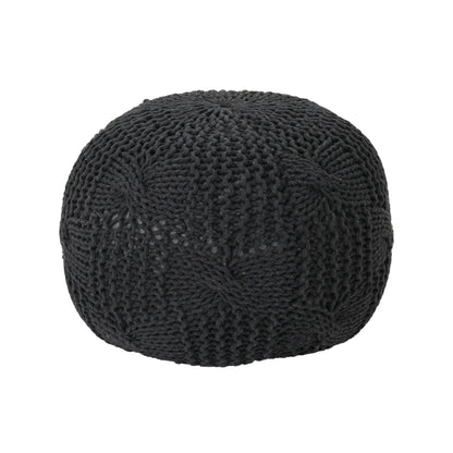 Bordeaux - Knitted Cotton Round Pouf Home Essentials