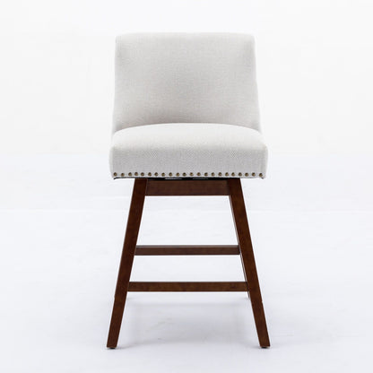 Counter Height Swivel Barstools, 26'' H Seat Height Upholstered Bar Stools (Set of 2), Fabric Home Essentials