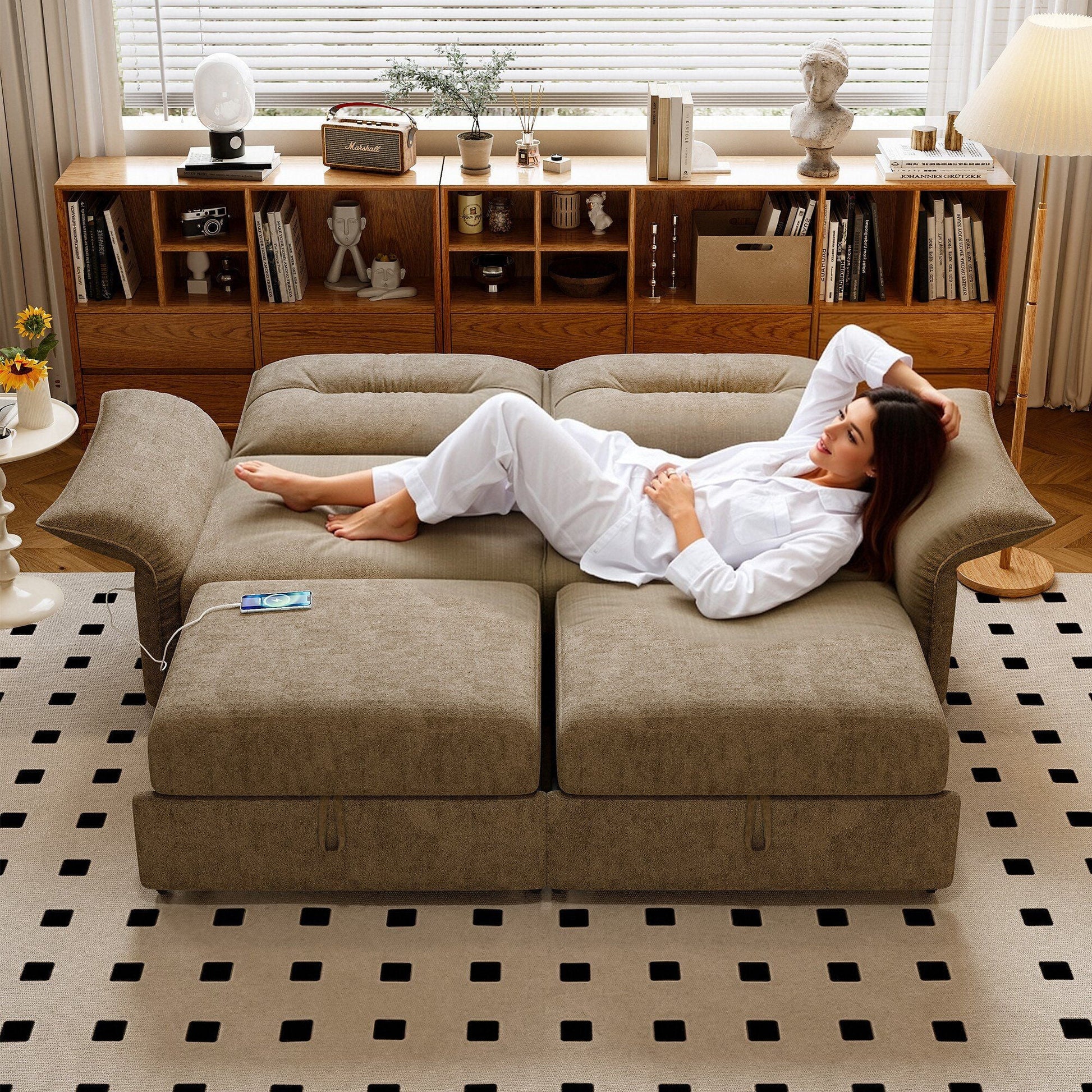 Sofa Bed With Convertible Design, Living Room Furniture Home Essentials