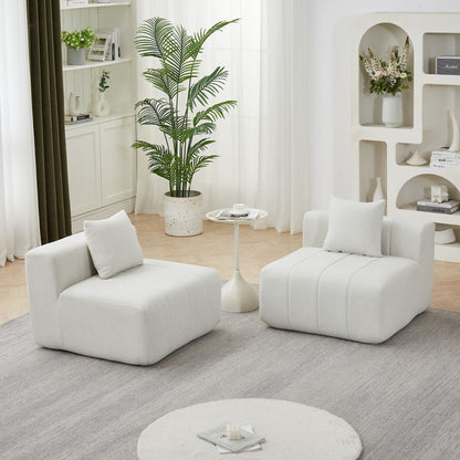 Modular Sectional Sofa With 2 Pillows, Symmetrical Design Home Essentials