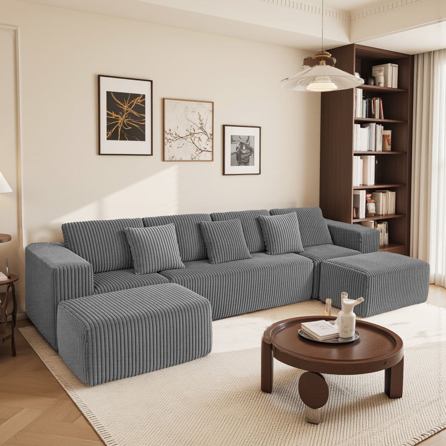Modular U-Shaped Sectional Sofa With Reversible Design Home Essentials