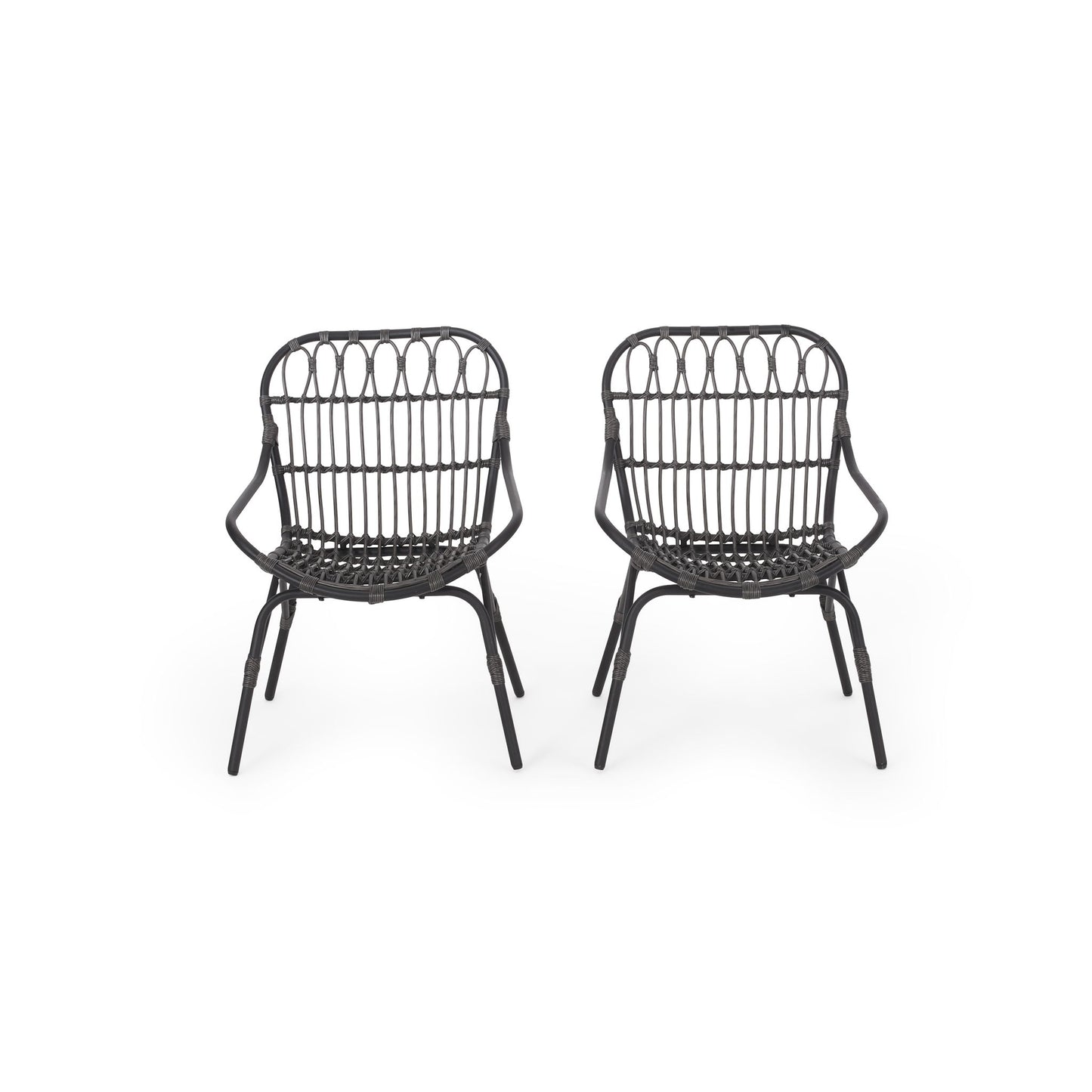 Monsoon - Outdoor Accent Chair With Open Weave Design Noble House