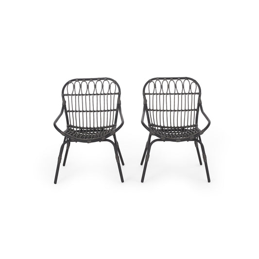 Monsoon - Outdoor Accent Chair With Open Weave Design Noble House