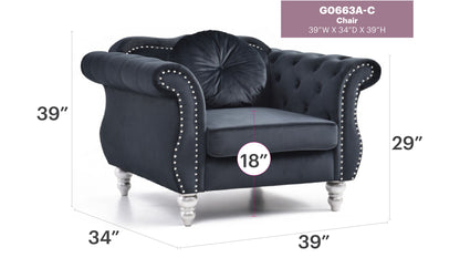 Chic Transitional Flared Arm Chair Glory Furniture