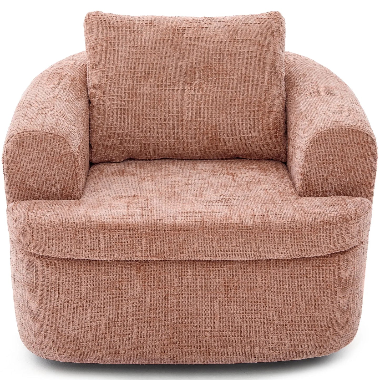 Modern Swivel Barrel Chair With Dual-Layer Cushion Hearth and Haven