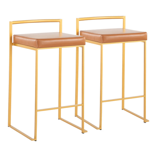 Fuji - Contemporary / Glam Design Counter Stool (Set of 2) Lumi Source