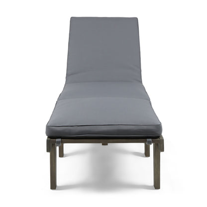 Ariana - Wood Chaise Lounge With Cushion Noble House