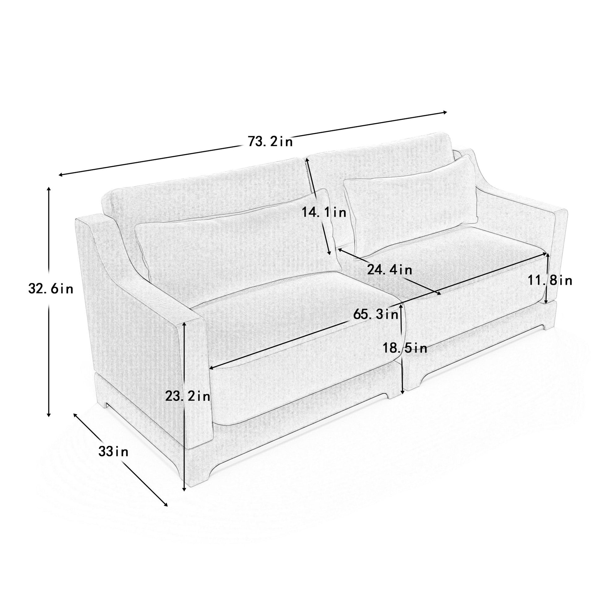 Elegant Sofa With Ergonomic Design And Lumbar Pillows Home Essentials