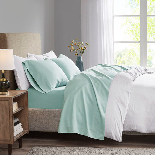King All Season Moisture Wicking Lightweight Sheet Set - Seafoam Madison Park