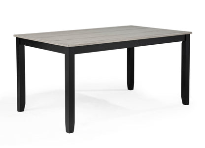 Lester - 6 Piece Dining Set With Bench - Light Gray Crown Mark