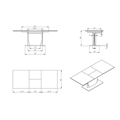 Audi - Dining Table - White Global Furniture USA