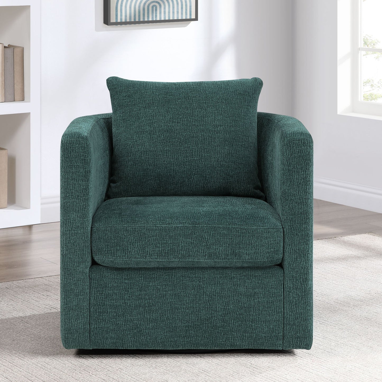 Sutton - Swivel Barrel Chair - Peacock Ridgecrest Home