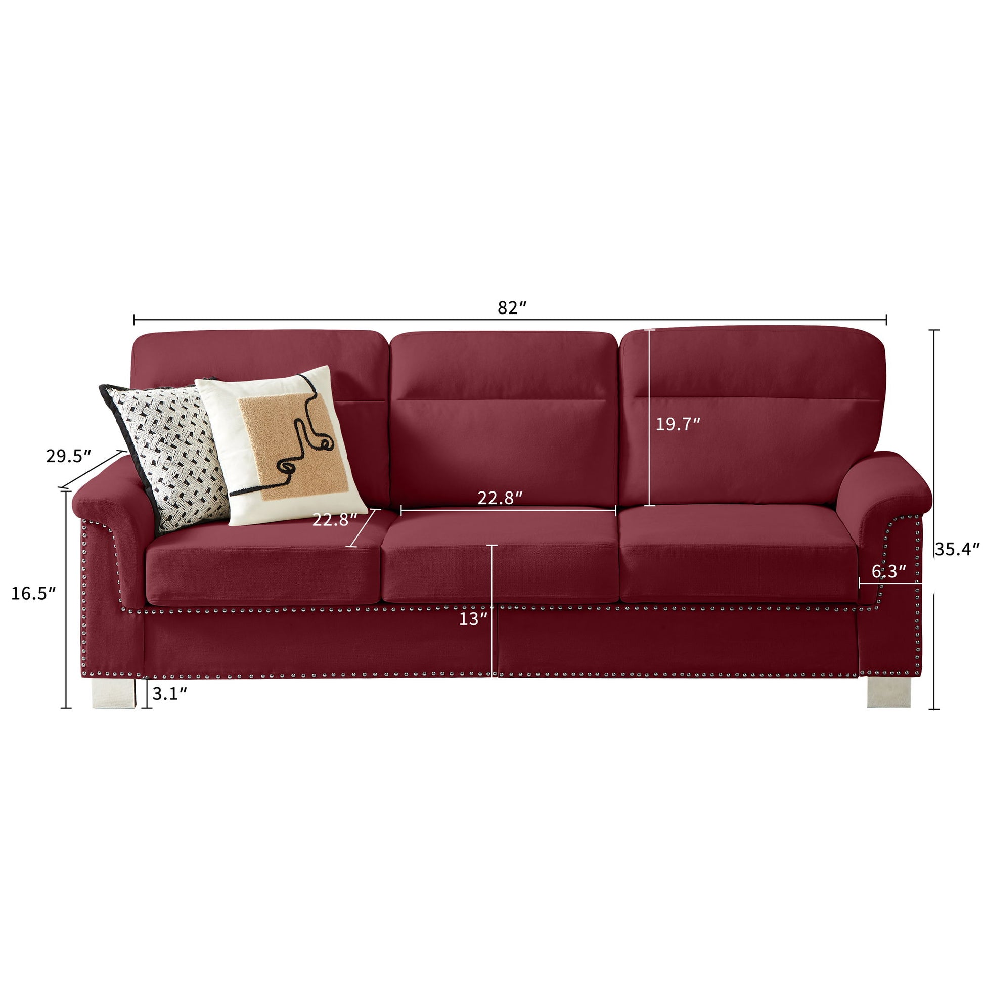 3 Seater Elegant Stationary Sofa Home Essentials