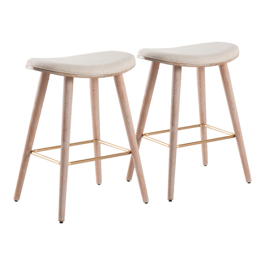 Saddle - Contemporary Counter Stool (Set of 2) Lumi Source