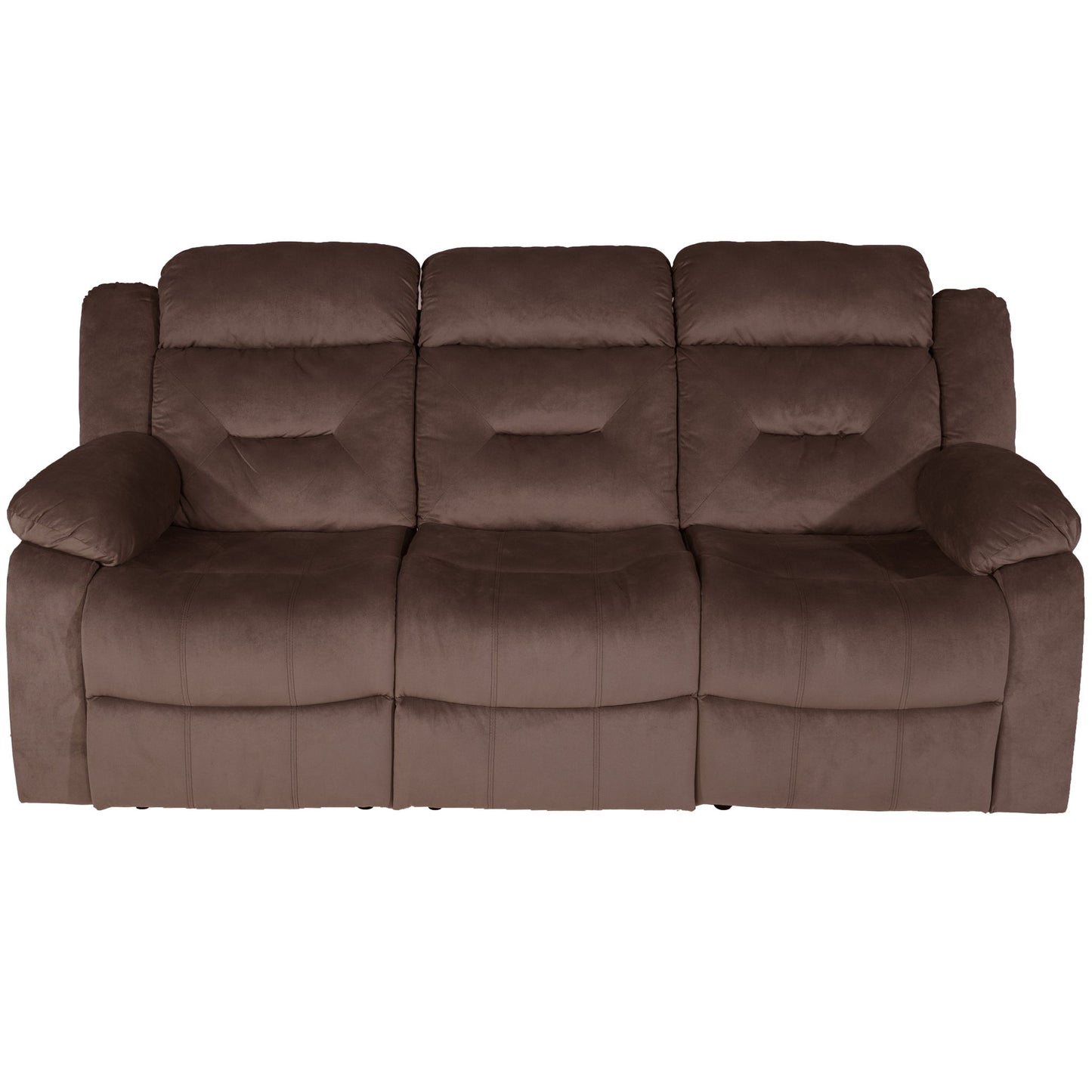 Modern Recliner Sofa With Pillow Arms, Plush Backrest, Horizontal Tufting, USB Charging Port Home Essentials
