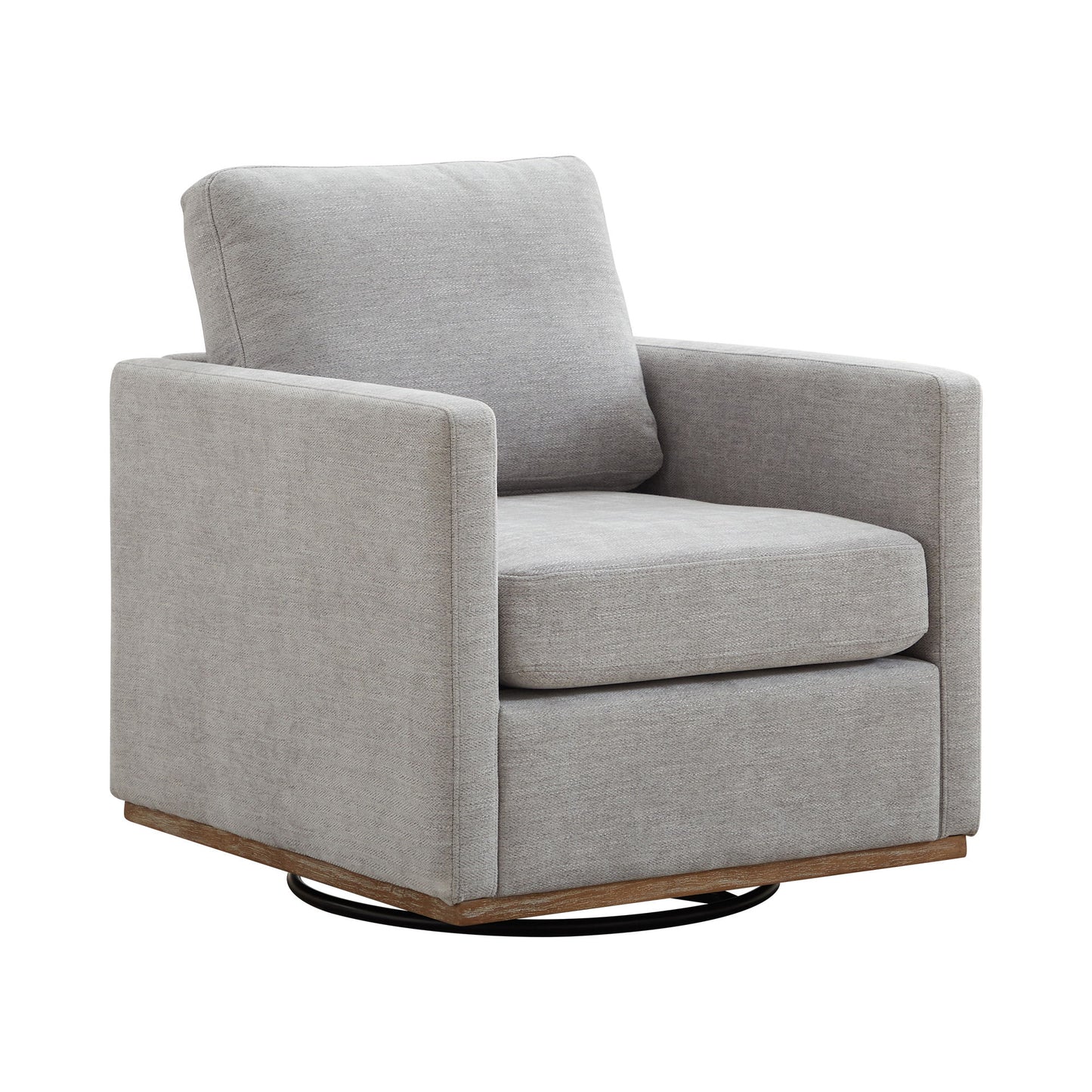 Modern Square Upholstered Swivel Accent Chair With Metal Base Home Essentials