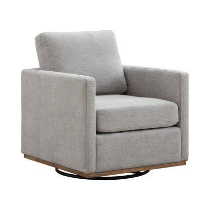 Modern Square Upholstered Swivel Accent Chair With Metal Base Home Essentials