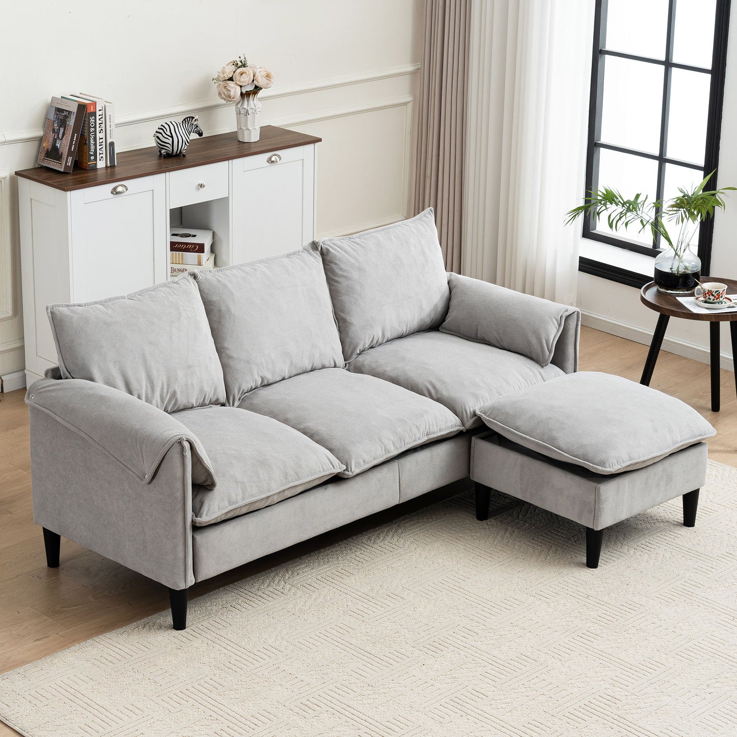 Convertible Combination Sofa With Footstools With Storage Home Essentials